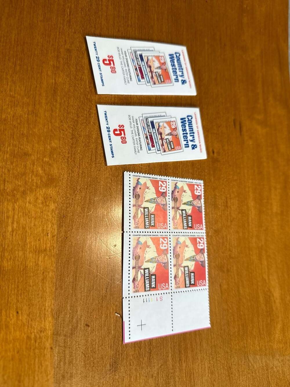 1993 Hank Williams Legends of American Music Postage Stamps - Block of 4